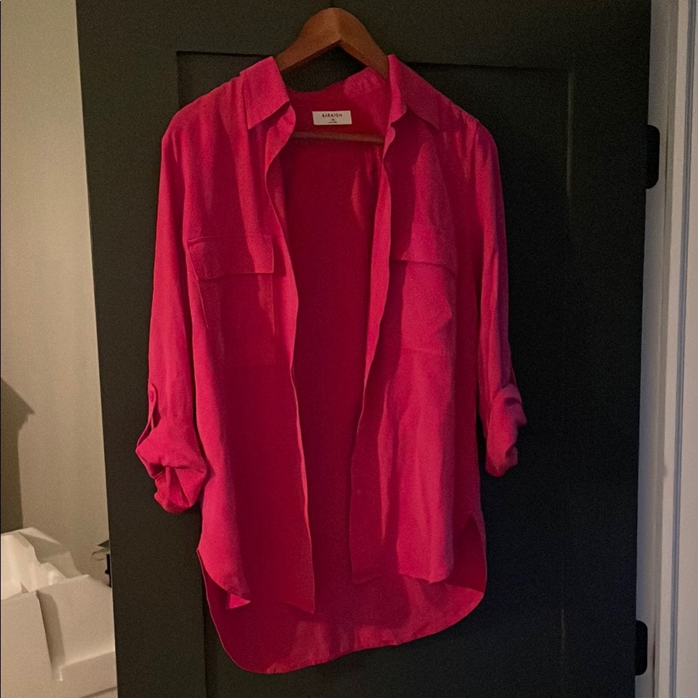 Aritzia Babaton pink utility blouse size XS